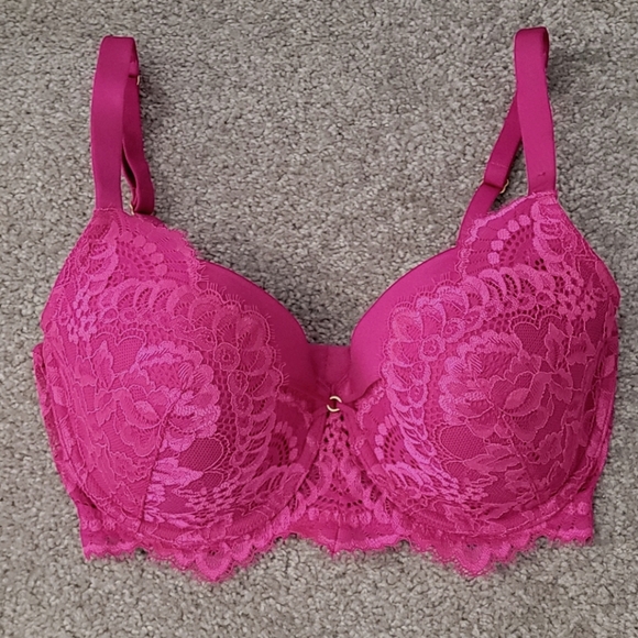 3/50$ La Senza So Free Magenta Lace Bra 32DD